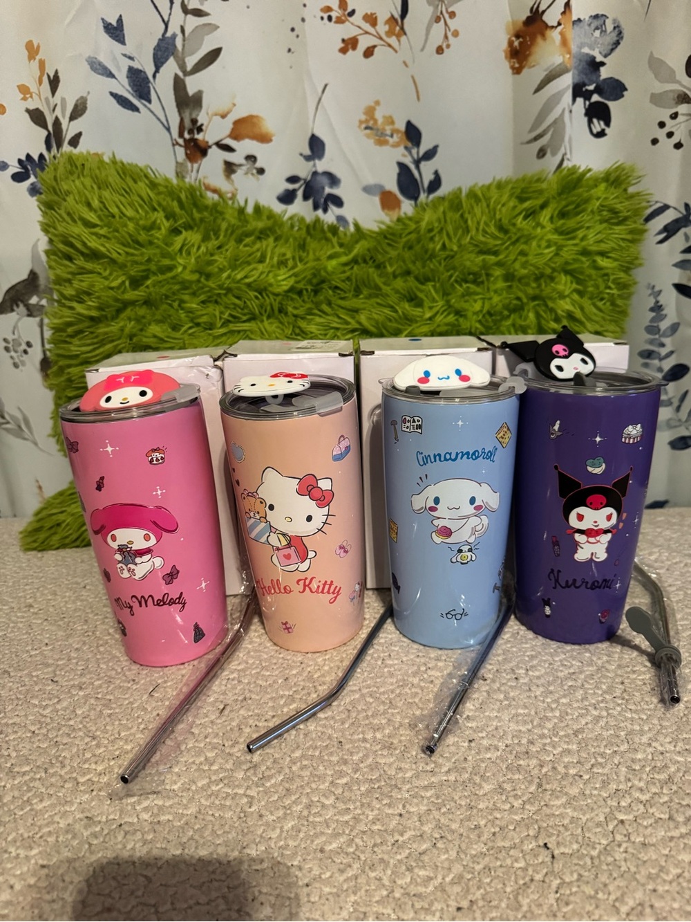 Hello Kitty Sanrio Character Tumbler Set in Pink, Peach, Blue, Purple B13